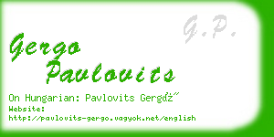 gergo pavlovits business card